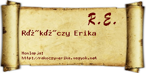 Rákóczy Erika névjegykártya